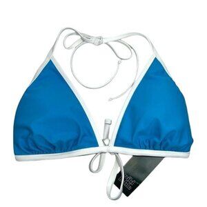 Wild Fable Womens Triangle Bikini Top XL Blue & White Recycled Polyester NWT
